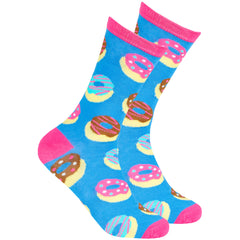 Womens Funky Funny Colourful Socks 1 Pair Doughnut