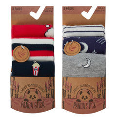 Womens Bamboo Embroidered Printed Mid Calf Socks Multipack