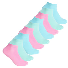 Womens 9 Pairs Socks Sport Trainer Liner Pastel