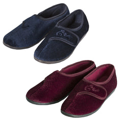 Womens Velour House Touch Luxury Slippers 2 Pack