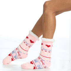 Womens Cosy Chunky Chirstmas Lounge Socks with Non Slip Grippers Fair