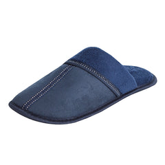 Mens Mule Memory Foam Faux Suede Slippers Navy