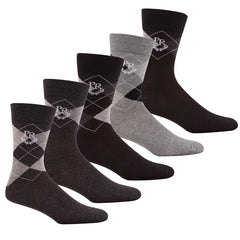 Mens Argyle Diamond Socks - Box Set of 5