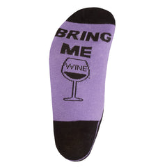 Womens Funny Slogan Design Mid Calf Socks Purple Wine