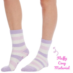 Womens Cosy Socks With Grippers And Eye mask Purple Unicorn