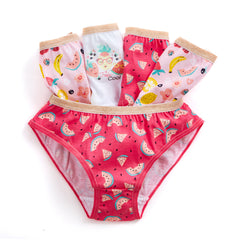 Girls Novelty Design Underwear Briefs Pink - 5 Pack