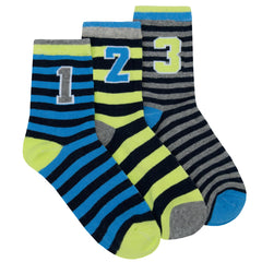 Boys Funny Novelty Socks Number Stripes