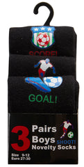 Boys Rubber Print Socks Black Football