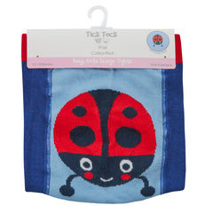 Baby Girl Toddler Tights Patch Panel With Anti Slip Blue Ladybird