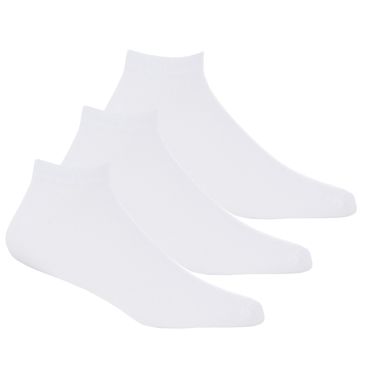 Mens Bamboo Insert Low Cut Ankle Socks 3 Pairs White