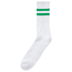 Mens Cotton Rich Sport Socks 3 Pairs White with Assorted Stripes