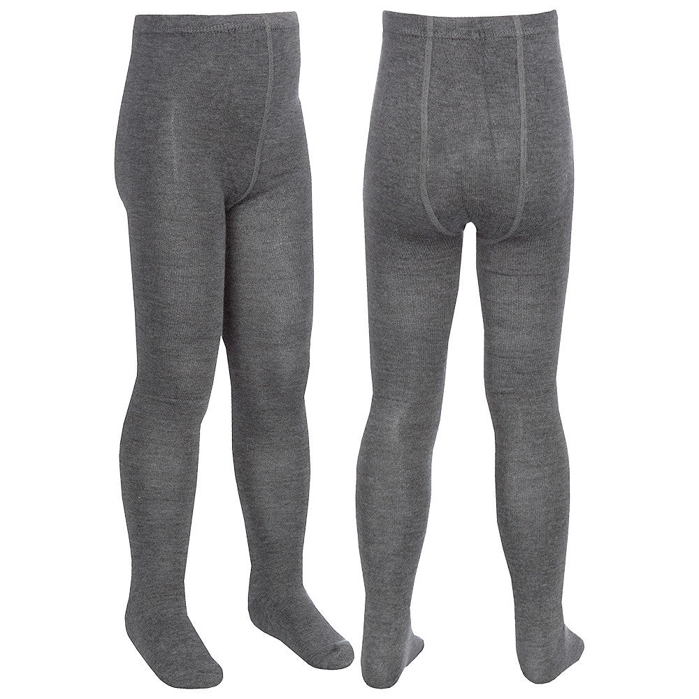 Girls Plain Back To School Tights Grey - 3 Pairs