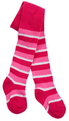 Baby Girls Stripe Printed Pattern Tights 1 Pair Dark Pink