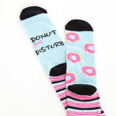 Womens Funny Slogan Novelty Mid Calf Socks Donut 1 Pair