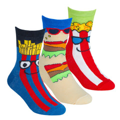 Boys Socks Novelty Design Cartoon Socks Navy - 3 Pairs