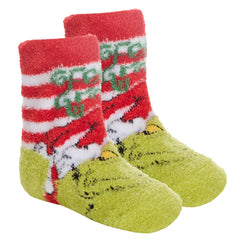 Girls Boys Unisex Fluffy Socks Cosy Novelty Christmas Grinch Themed Socks