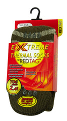 Boys Extreme Thermal Socks Striped With Grippers Tog 2.45 Green
