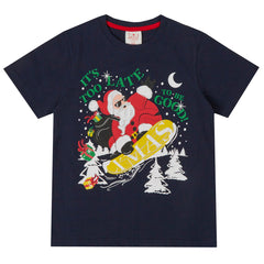 Kids Christmas Short Sleeved T-Shrit Navy