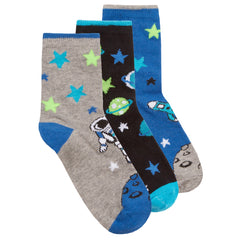 Boys Novelty Design Cartoon Multicolour Socks Space