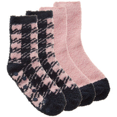 Womens Fluffy Bed Shepherd Check Winter Lounge Socks