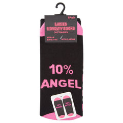 Womens Novelty Funny Slogan Socks Black Angel