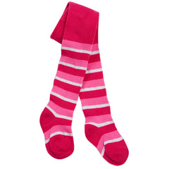 Baby Girls Stripe Printed Pattern Tights 1 Pair Dark Pink