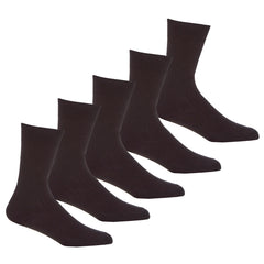 Mens 5 Pairs Multipack Classic Plain Rib Socks Black