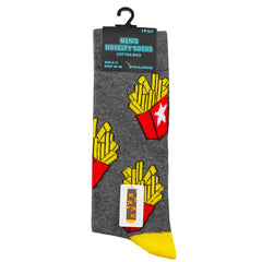 Mens Funky Funny Socks Grey Chips