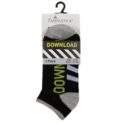 Boys Bamboo Socks Novelty Football Game Trainer Liners Crew Socks 3 Pairs - Grey