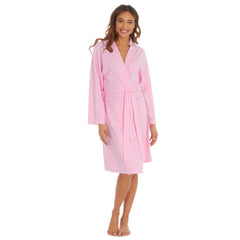 Womens Yarn Kimono Robe Lightweight Dressing Gown Pink