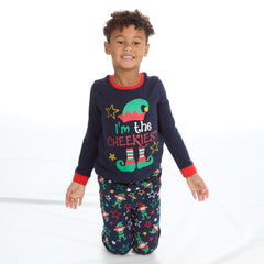 Infant Christmas Long Sleeved Matching Pyjamas Family Lounge Sets Navy