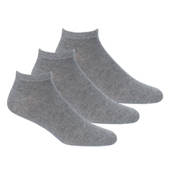 Mens Sports Trainer Liner Socks Grey 3 Pairs