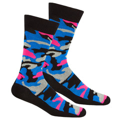 Mens Novelty Funky Socks Blue Camo