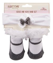 Baby Girl New Cute Frilled Socks And Headband Set