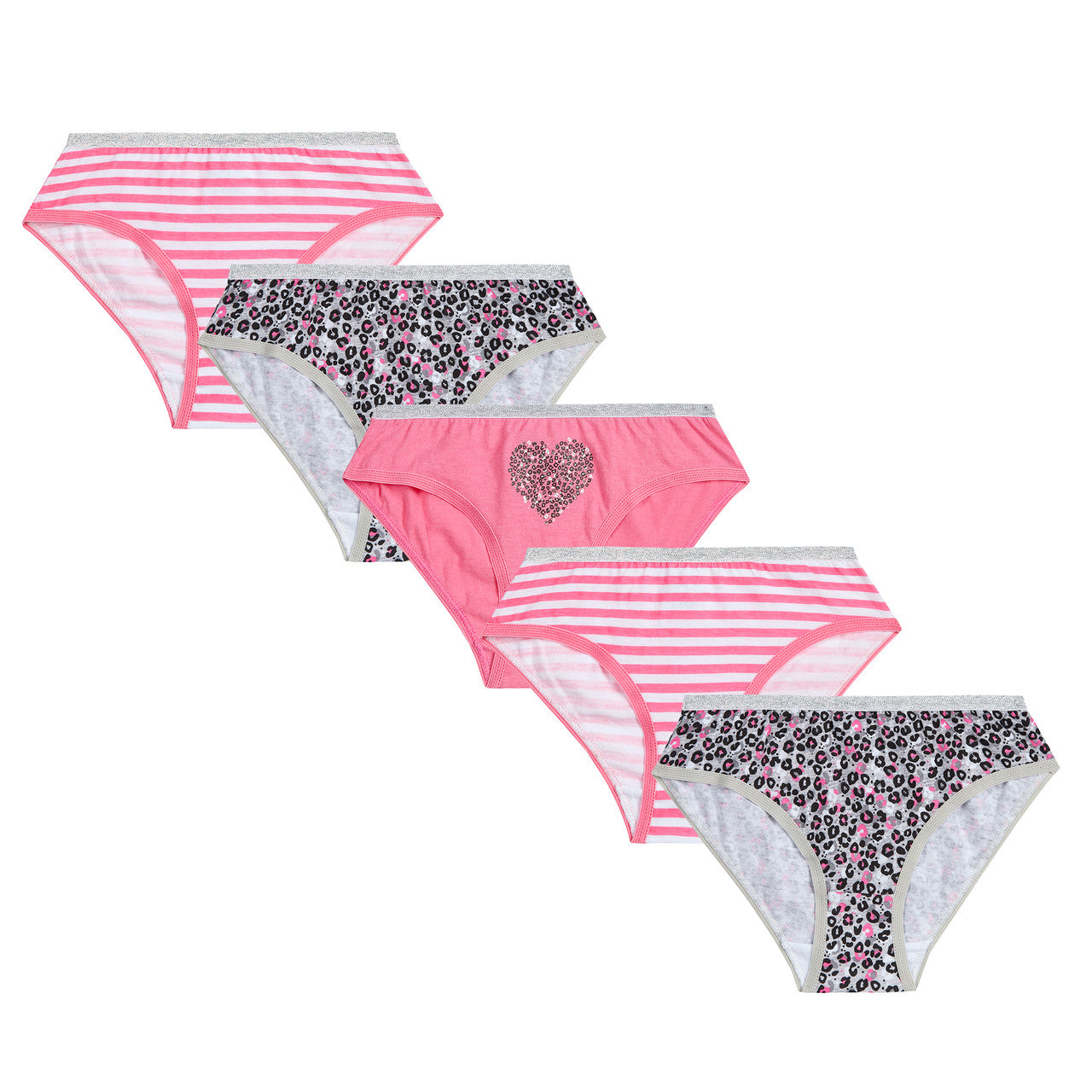 Girls Fun Novelty Print Brief Underwear Leopard Pack Of 5