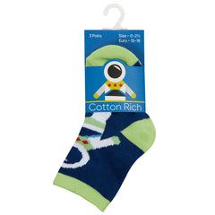 Baby Boys Space Novelty Socks 3 Pairs