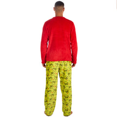 Mens Christmas Grinch Snuggle Fleece Pyjama Set