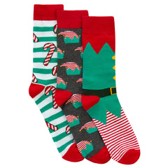 Mens Novelty Multipack Christmas Socks Penguin Elf