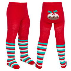 Baby Girls Tights with Anti Slip Grips 1 Pair - Red Pudding