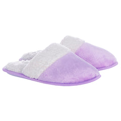 Womens Cosy Memory Foam Insole Mule Slippers Purple