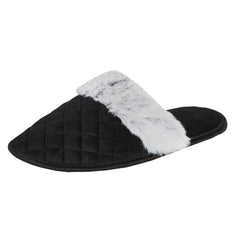 Womens Memory Foam Mule Slippers Black