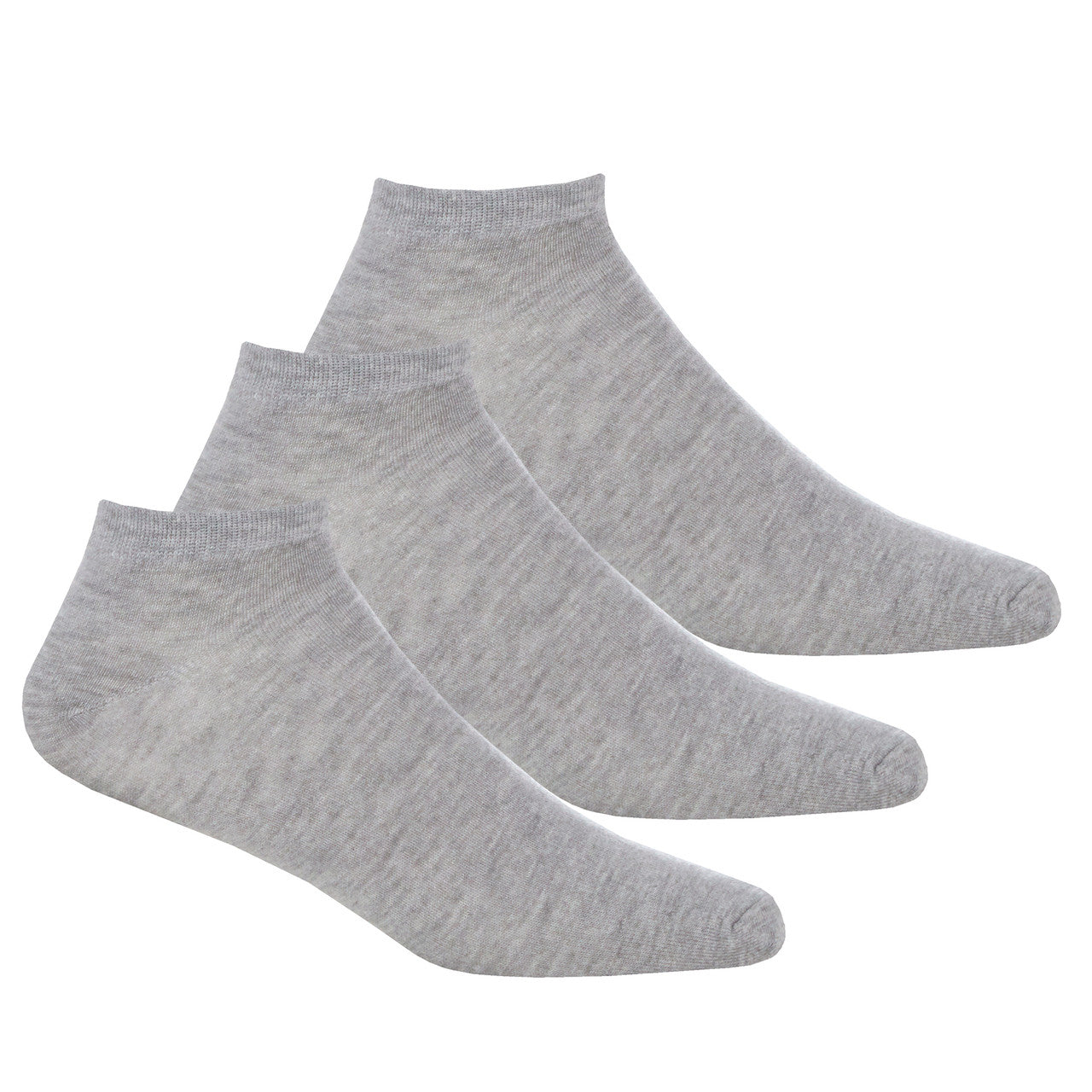 Mens Bamboo Insert Low Cut Ankle Socks 3 Pairs Grey