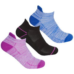 Womens Sports Trainer Liner Socks Arch Support Assorted - 3 Pairs