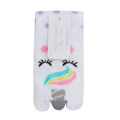 Girls 1 Pair Novelty Cartoon Design Socks Unicorn White