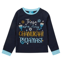 Infant Chanukah Long Sleeved Matching Pyjamas Family Lounge Sets Navy