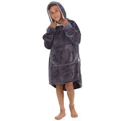 Boys Football Embossed Oversized Blanket Plush Fleece Hoodie with Pockets