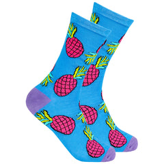 Womens Funky Funny Colourful Socks 1 Pair Pineapple