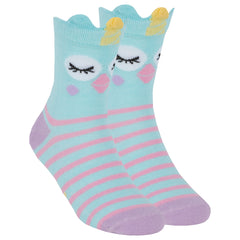 Girls 1 Pair Novelty Cartoon Design Socks Bird Light Blue