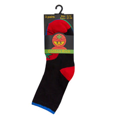 Boys Novelty Design Socks 3 Pairs Ninja