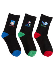 Boys Rubber Print Socks Black Football